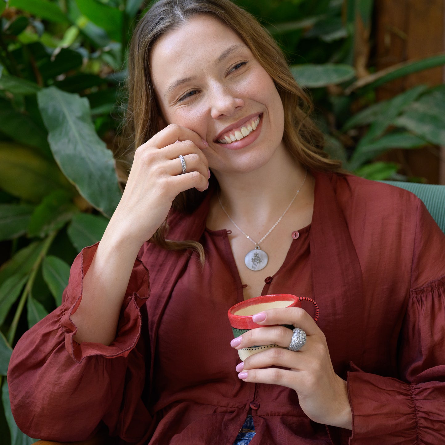 Vintage Florals Stacking Ring  (Sterling Silver)