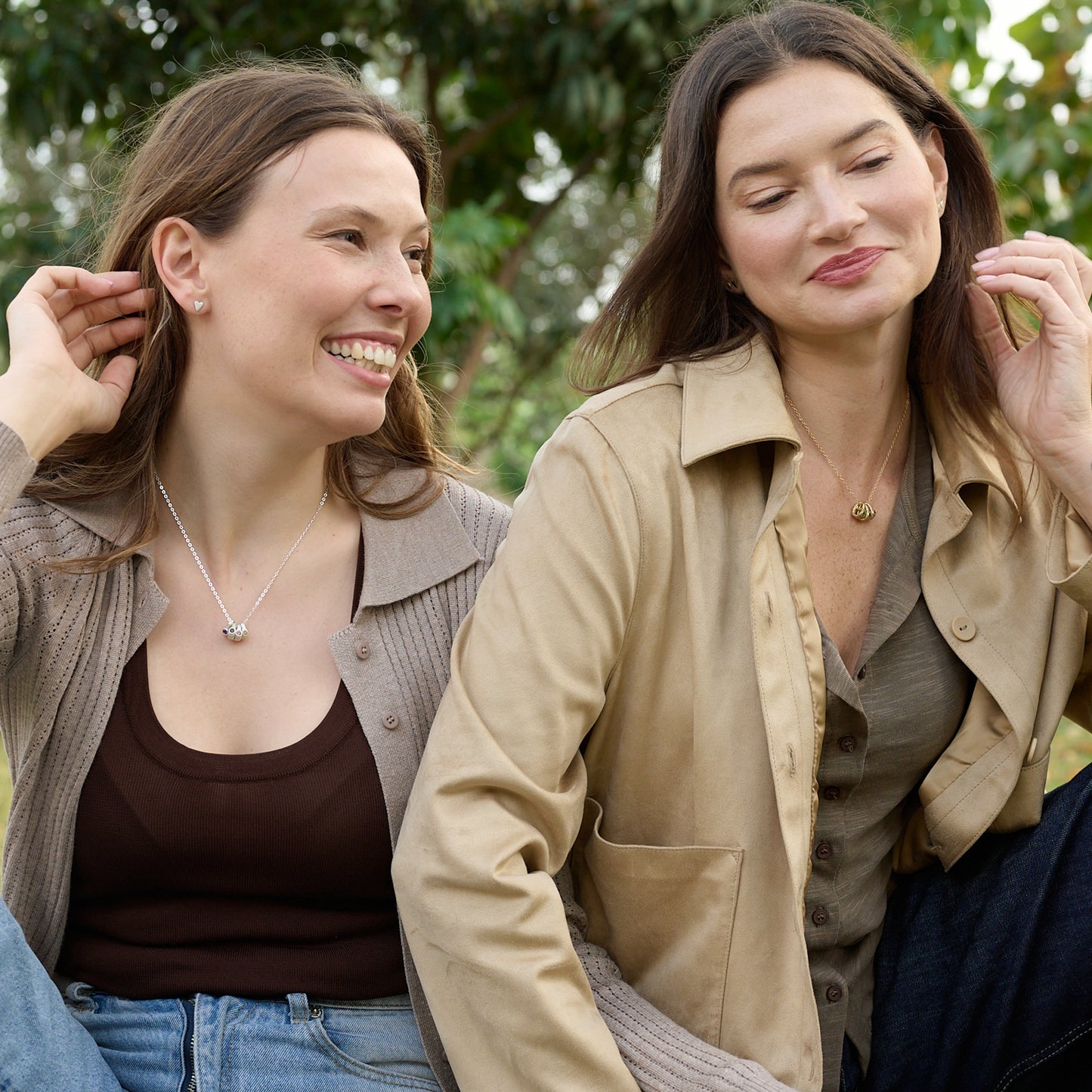 Itty Bitty Birthstone Ring Charms Necklace (Gold Plated)