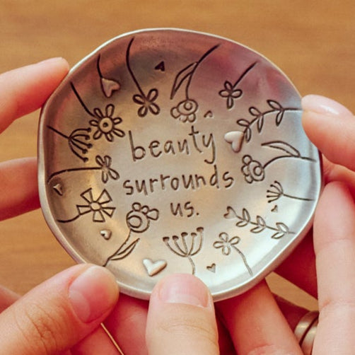 Beauty Surrounds Us Keepsake Dish (Pewter)