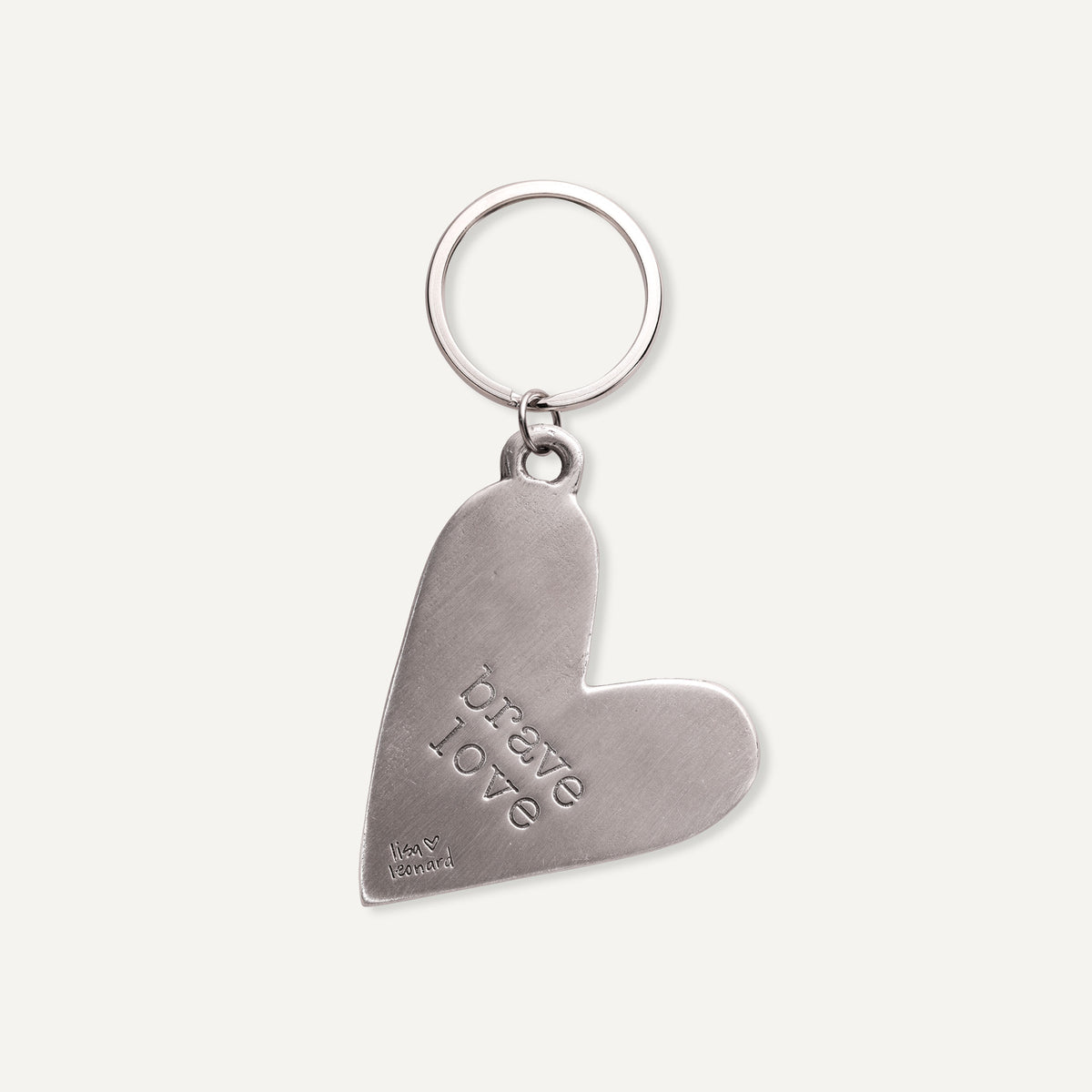 Brave Love® Colorful Heart Keychain (Pewter) - Lisa Leonard Designs