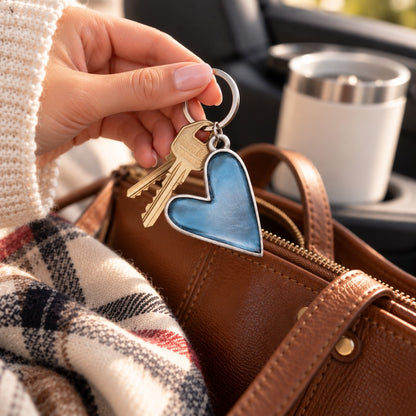 Brave Love® Colorful Heart Keychain (Pewter)