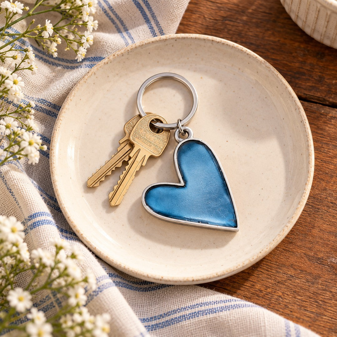 Brave Love® Colorful Heart Keychain (Pewter) - Lisa Leonard Designs