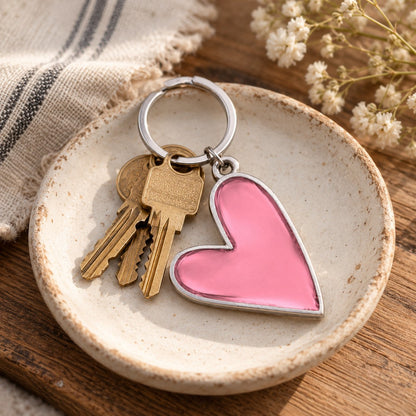 Brave Love® Colorful Heart Keychain (Pewter)