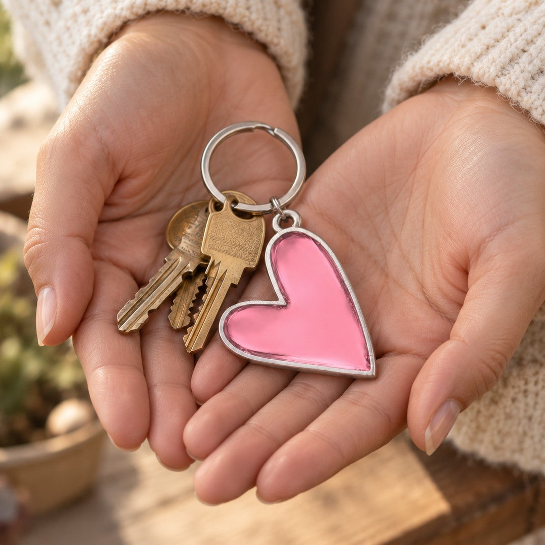 Brave Love® Colorful Heart Keychain (Pewter) - Lisa Leonard Designs