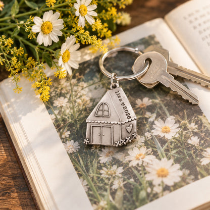 Where My Heart Lives Keychain (Pewter)