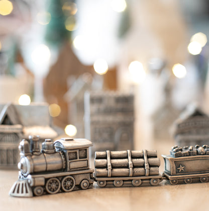 Winter Wonderland Express Train and Coal Car Set (Pewter)