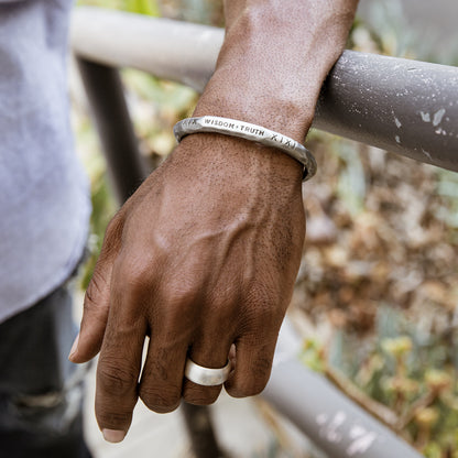 Forge A Path Handcarved Cuff Bracelet (Pewter)