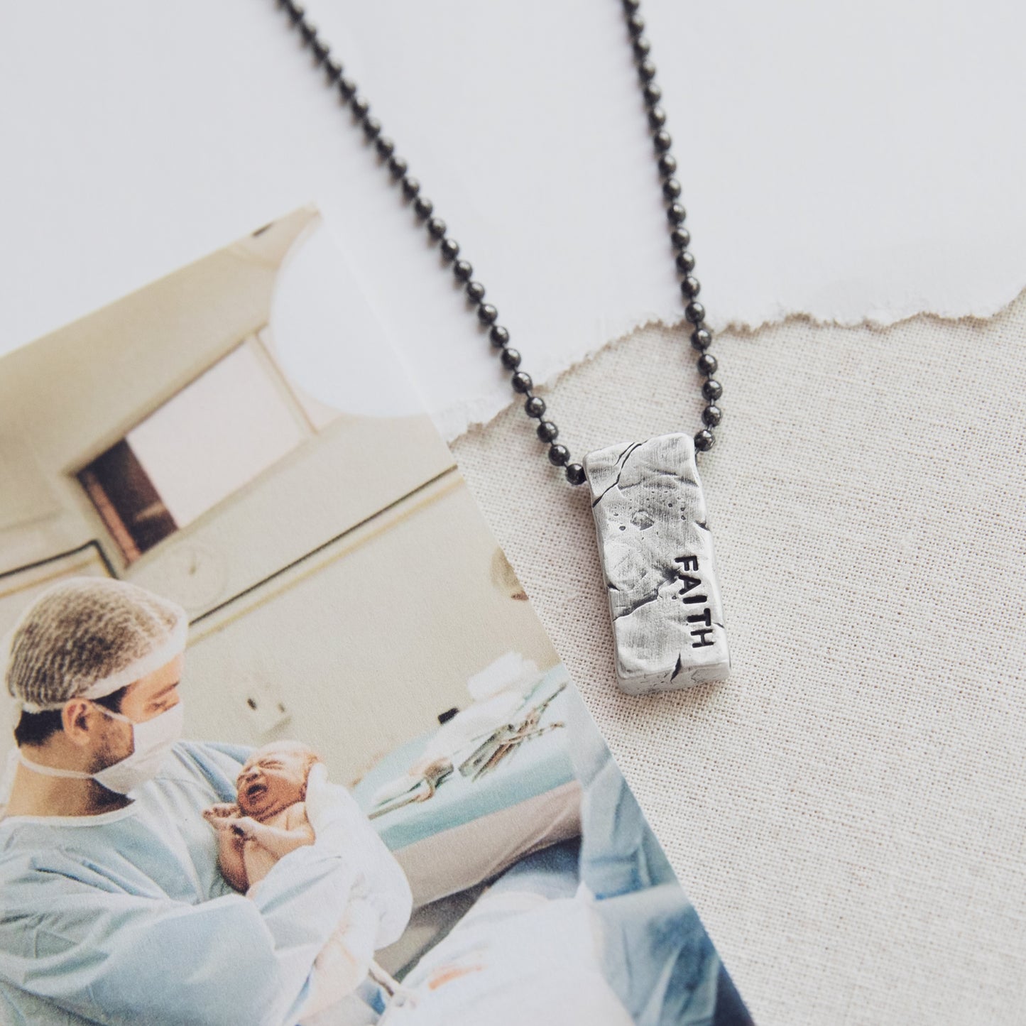 Word Of The Year Necklace - 1 Side (Antiqued Sterling Silver)
