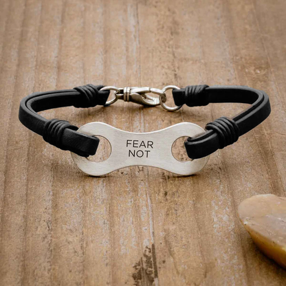 Linked Together Leather Bracelet (Black)