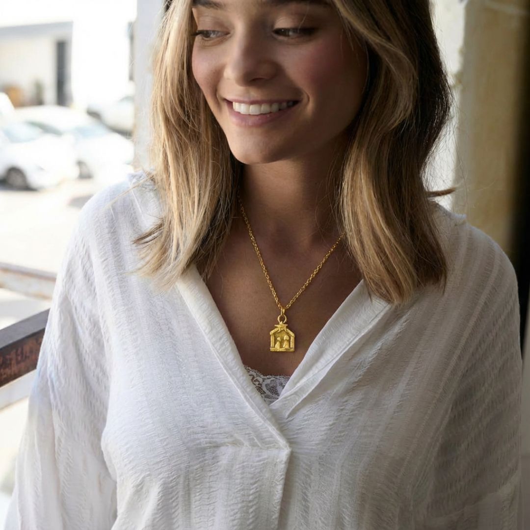 A Savior is Born Nativity Necklace (Gold Plated)