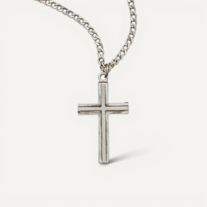 Adopted Cross Necklace (Pewter)
