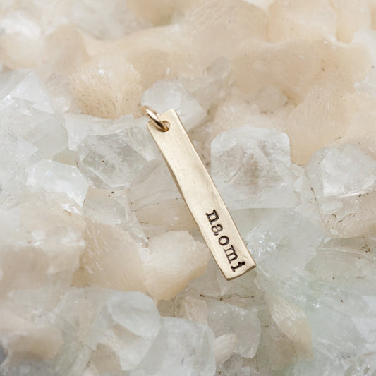 Skinny Tag Charm (10K Solid Gold)