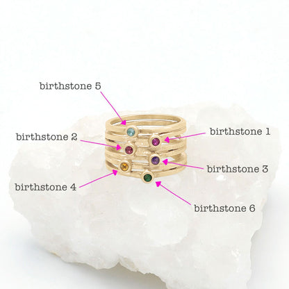 Always Together Birthstone Ring (14K Solid Gold)