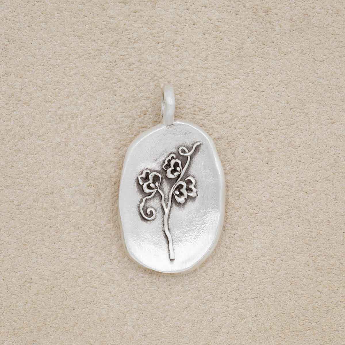 April Birth Flower Charm (Sterling Silver)