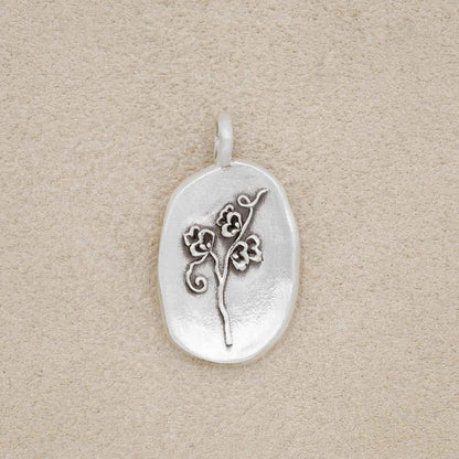 April Birth Flower Charm (Sterling Silver)