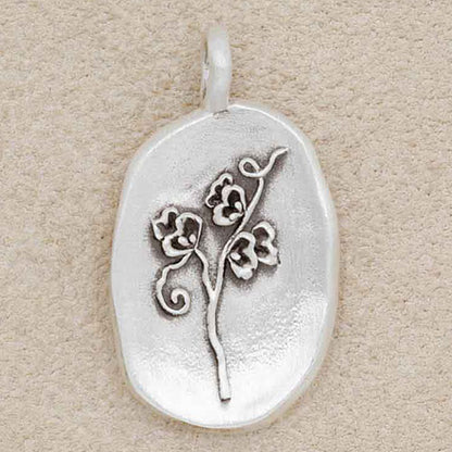 April Birth Flower Charm (Sterling Silver)