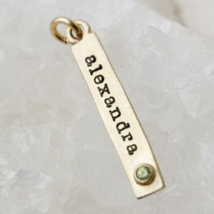 Bezel Birthstone Tag (14K Solid Gold) - Lisa Leonard Designs