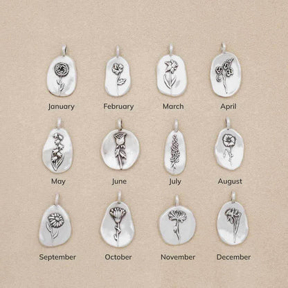December Birth Flower Charm (Sterling Silver)