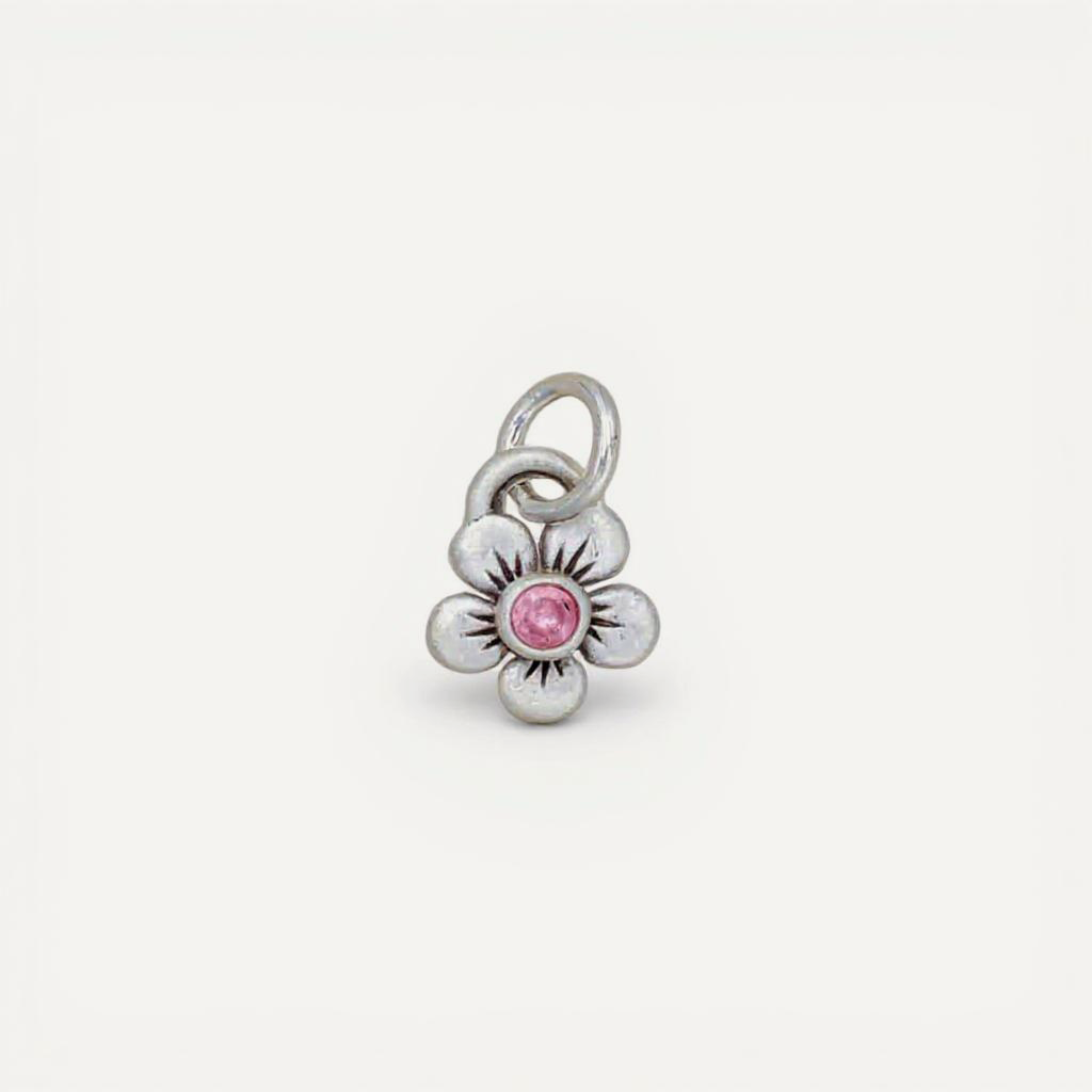 Birthstone Bloom Charm (Sterling Silver)