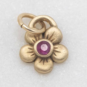 Birthstone Bloom Charm (10K Solid Gold)