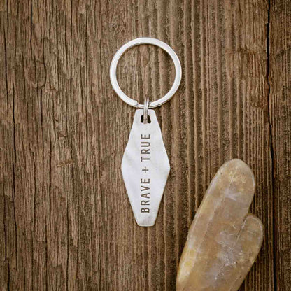Brave + True Key Ring (Pewter)