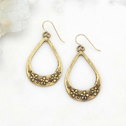 Bud and Blossom Drop Earrings (Gold Plated)