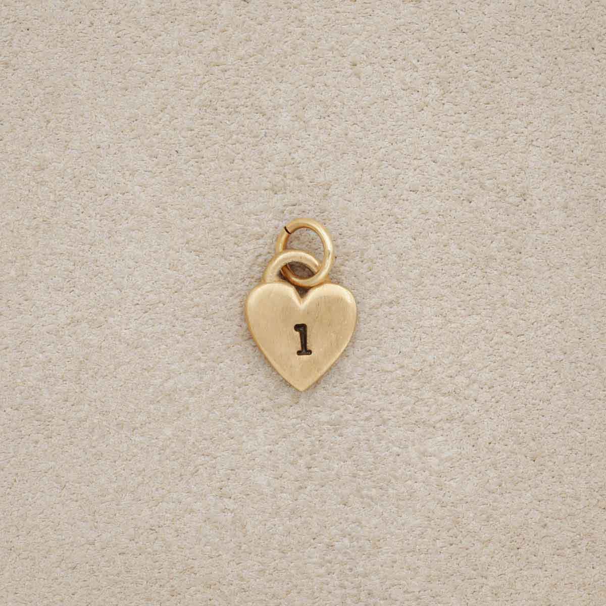 Cherished Heart Initial Charm (10K Solid Gold)