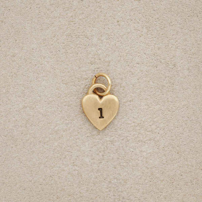 Cherished Heart Initial Charm (10K Solid Gold)