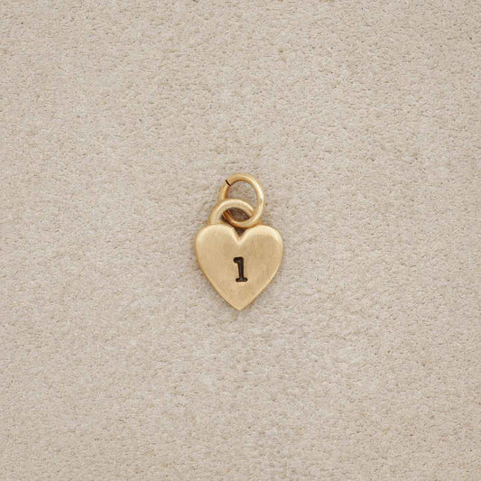 Cherished Heart Initial Charm (14K Solid Gold)