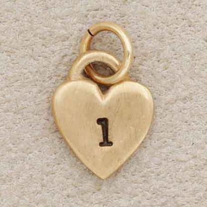 Cherished Heart Initial Charm (10K Solid Gold)