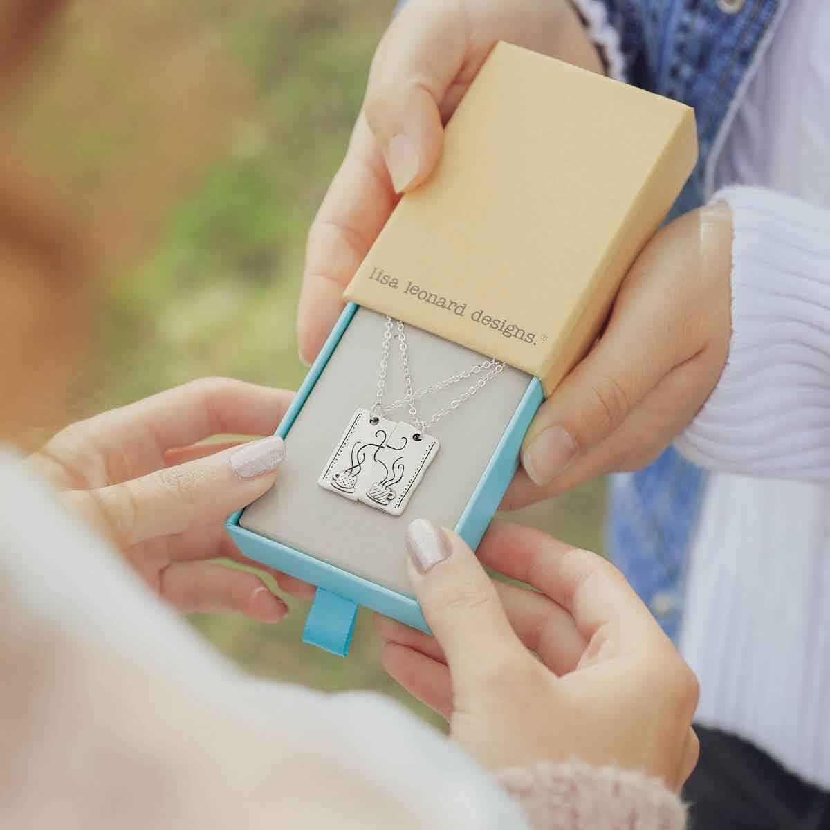 Coffee And Tea Necklace Set (Sterling Silver)