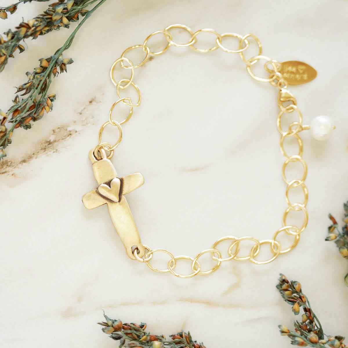 Cross of Faith Bracelet (14K Solid Gold)
