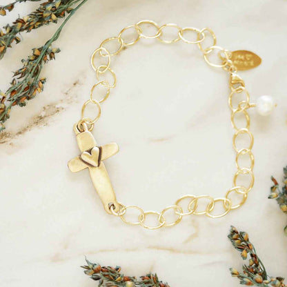 Cross of Faith Bracelet (14K Solid Gold)