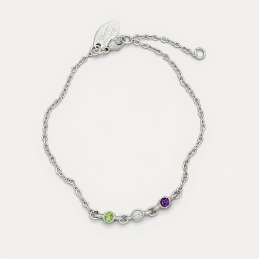 Dainty Finespun Birthstone Bracelet - Small (Sterling Silver)