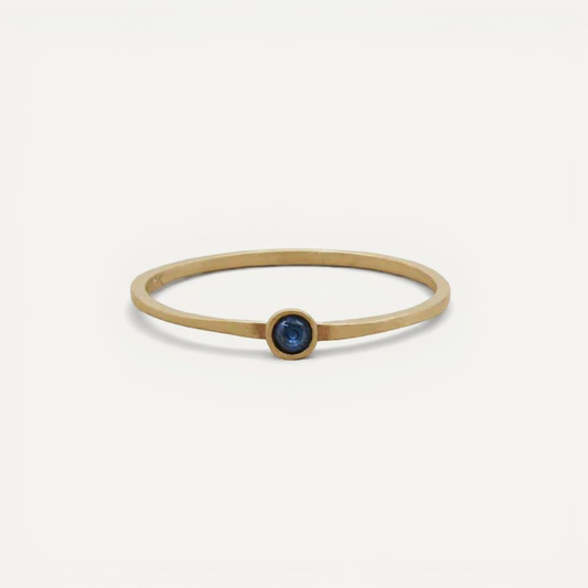 Dainty Finespun Birthstone Ring (14K Solid Gold)