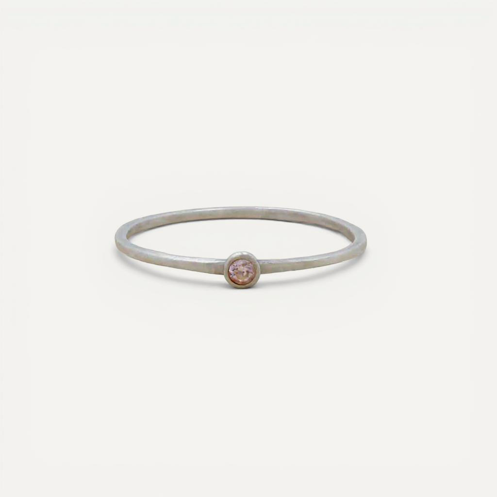 Dainty Finespun Birthstone Ring (Sterling Silver)