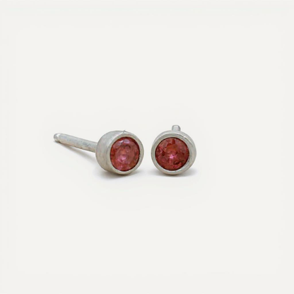 Dainty Finespun Birthstone Stud Earrings - Medium (Sterling Silver)