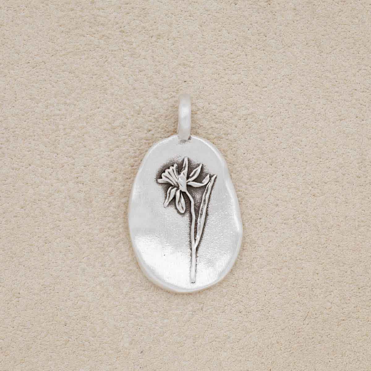 December Birth Flower Charm (Sterling Silver)
