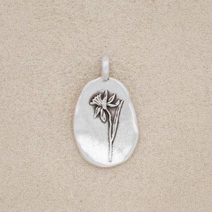 December Birth Flower Charm (Sterling Silver)