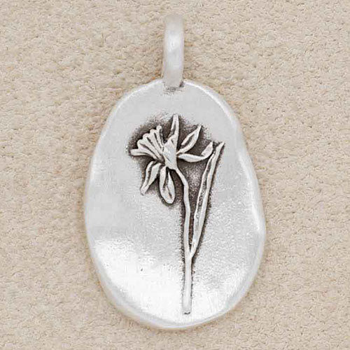 December Birth Flower Charm (Sterling Silver)