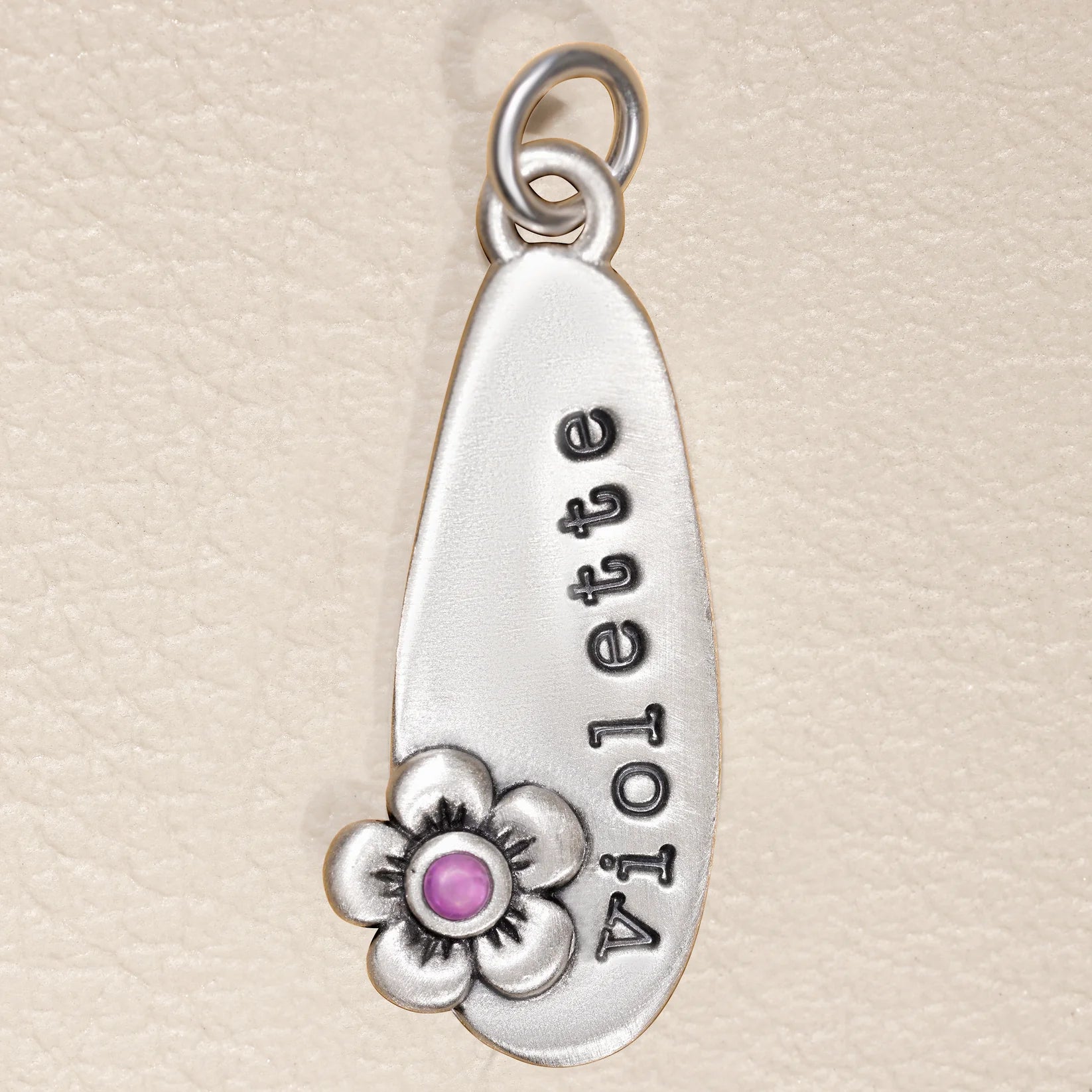 Long Drop Charm With Flower (Sterling Silver) - Lisa Leonard Designs
