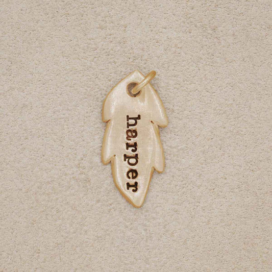 Feather Tag (14K Solid Gold)