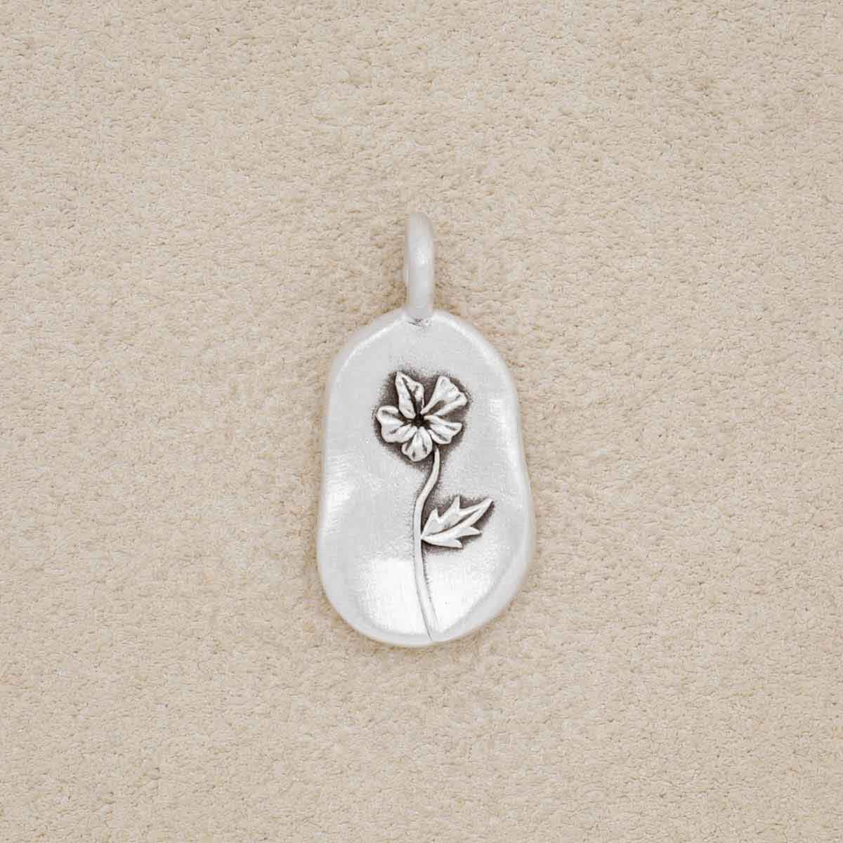 February Birth Flower Charm (Sterling Silver)