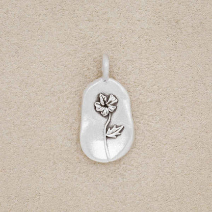 February Birth Flower Charm (Sterling Silver)