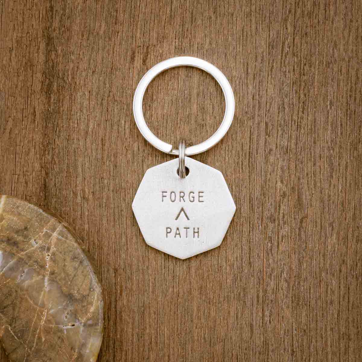 Forge a Path Hex Tag Key Ring (Pewter)