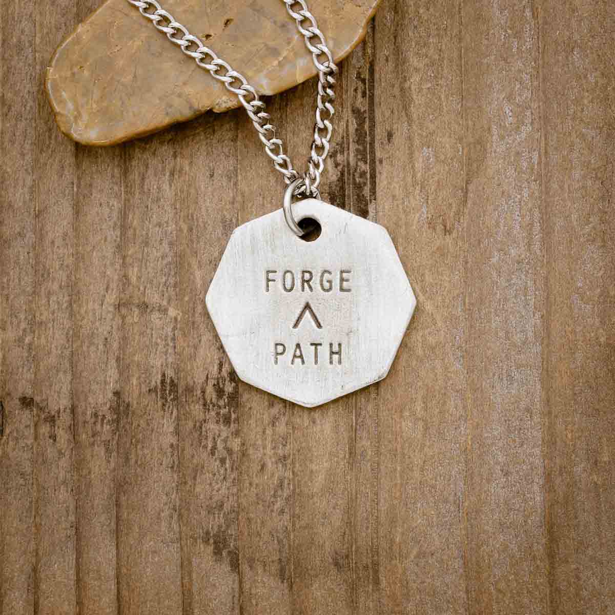 Forge a Path Hex Tag Necklace (Pewter)