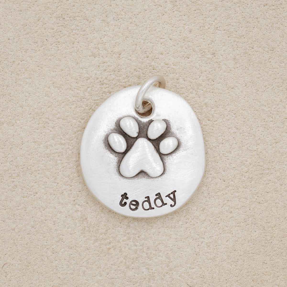 Furry Footprint Charm (Sterling Silver)