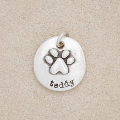 Furry Footprint Charm (Sterling Silver)