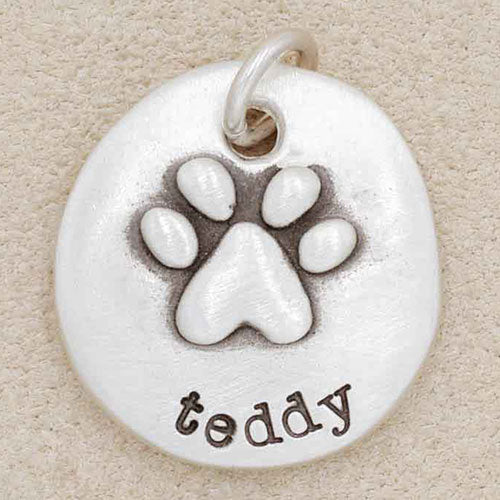 Furry Footprint Charm (Sterling Silver)