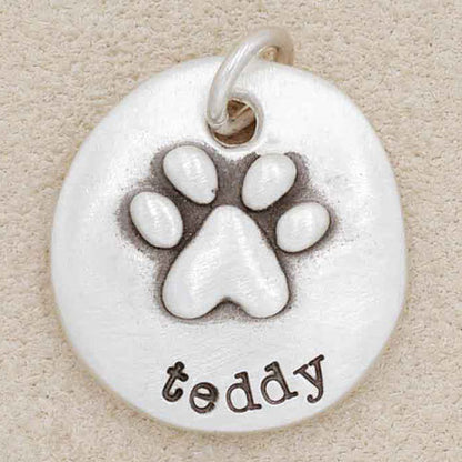 Furry Footprint Charm (Sterling Silver)